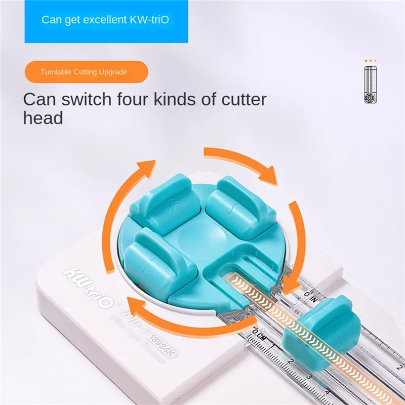 A16R-KW-TRIO 4-In-1 Paper Cutter Multi-Functional Knife Curved/Straight Photos Making Sliding Cutting Tool