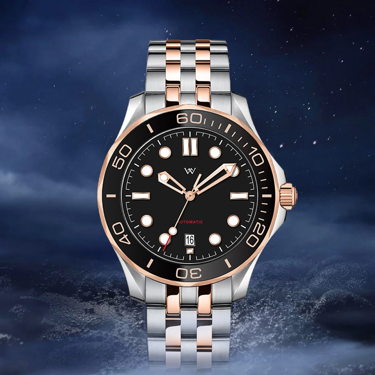 

Часы WM, автоматические механические часы Miyota 8215, водонепроницаемые, деловые, повседневные, с сапфировым стеклом, часы Welly Merck для мужчин 148M-WM