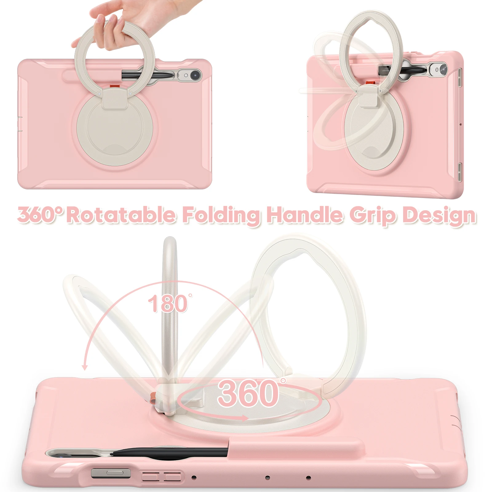 

Чехол для планшета Samsung Galaxy Tab S10 Lite 2025 10,9 дюйма S10FE S9 FE S9 2023 S8 2022 S7 2020 11 дюймов с гнездом для ручки и задней подставкой