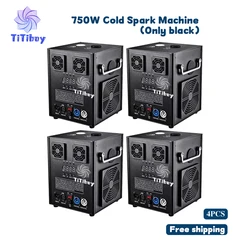 TiTiboy 4Pcs 750W Cold Spark Firework Machine Ti Powder DMX 512 Remote Control Fountain Sparkular Machine For Concert Wedding