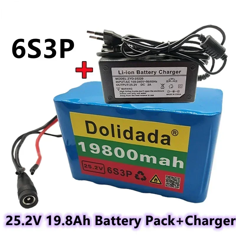 

100% Brand New 25.2V 19800mah 6S3P 18650 lithium battery 25.2V /liion battery + Charger