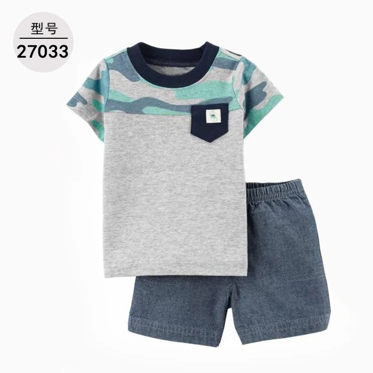 2023 Summer Baby Boys Two Piece Short-sleeved T-shirt + Pants 6M-2T Casual Wear Toddler Children Kids Clothing 2pcs Male Set