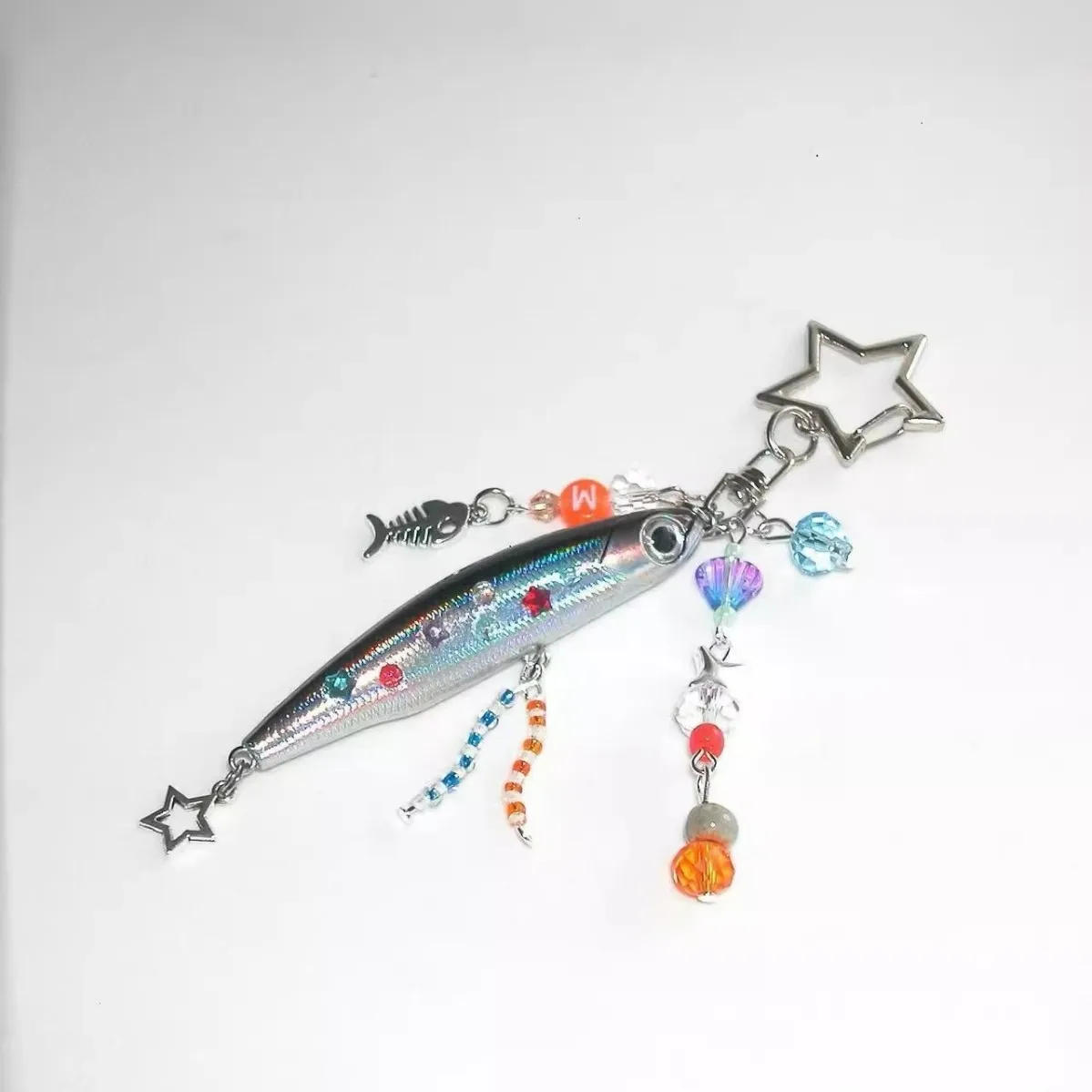 Unisex Bag Pendants Simulation Fish Rhinestone Creative Funny Cute Sweet Bag Accessories Multifunctional Keychains Phone Cases