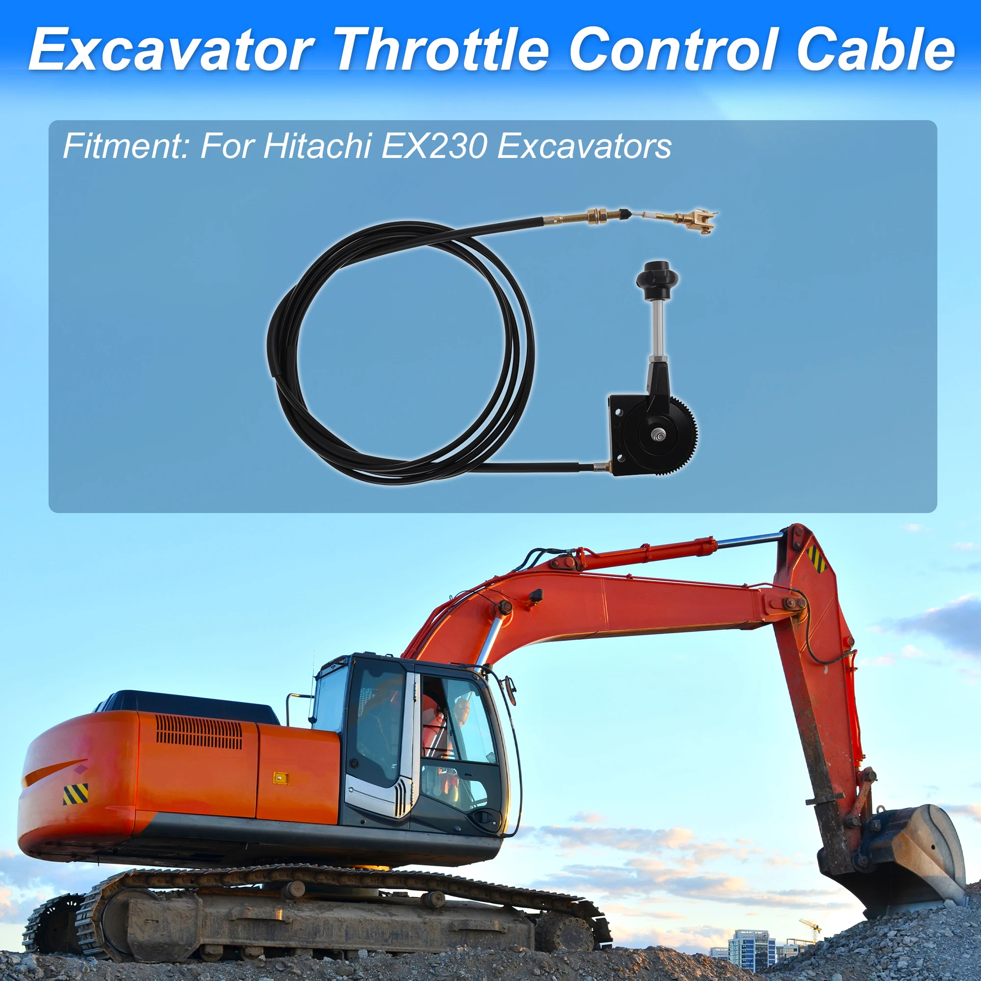 

UXCELL Excavator Throttle Control Cable for Hitachi EX230 Excavators 4m 13.1ft 1 set