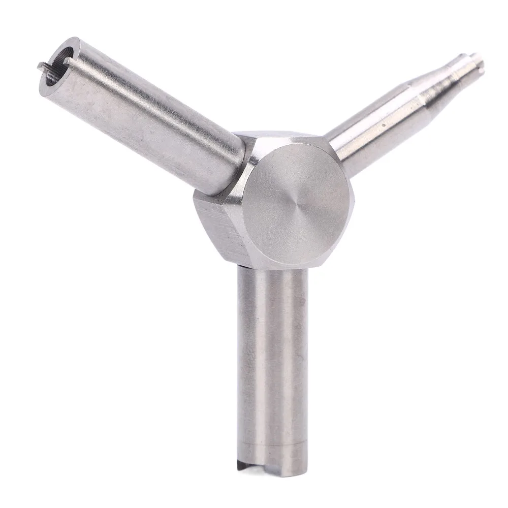 1pcs Easy Stainless Steel Gas Valve Key Multifunctional 3 in 1 Triangle Wrench Valve Disassembly Tool For Charging Valves