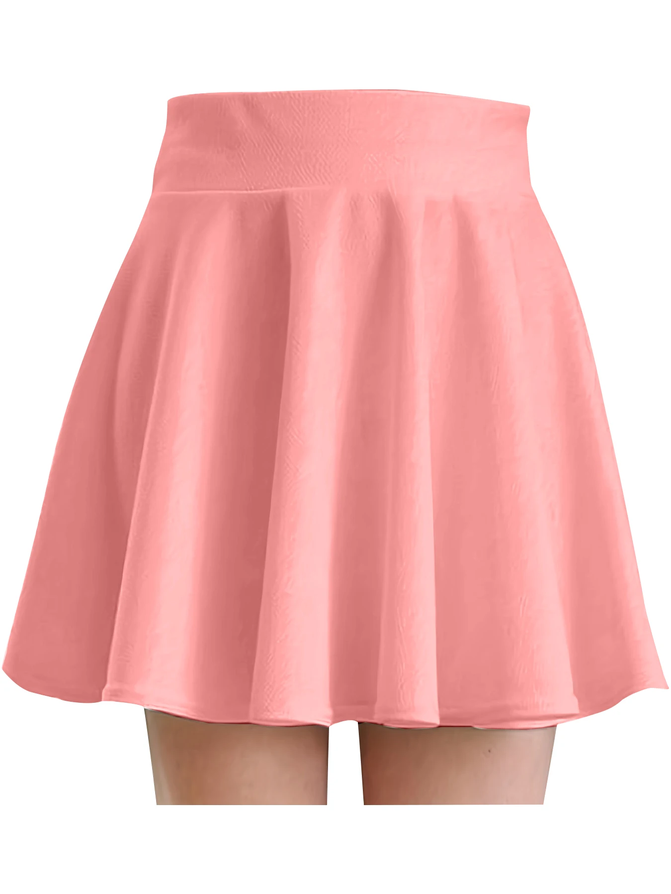 여성 신상 패션 솔리드 컬러 캐주얼 편안한 하이웨이스트 스커트, 미니 플리츠 스커트