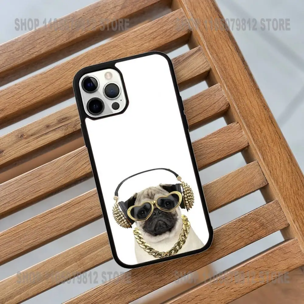 Cute Pug Dog Phone Case For iPhone 16,15,14,13,12,11,Plus,Pro,Max,Mini Magsafe Magnetic Wireless Charging