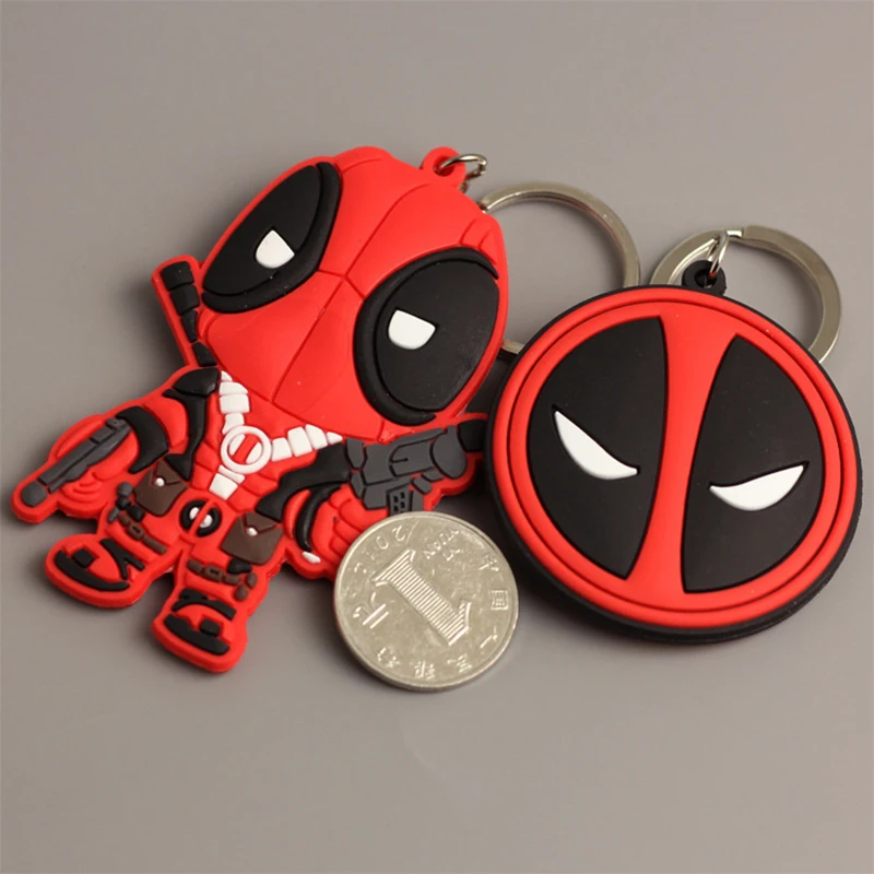 MINISO Marvel Heroes Deadpool X Battleship Soft Plastic Luggage Pendant Double-sided Doll Decorative Pendant Couple Keychain