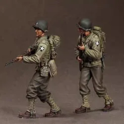 1/35 Resin American officer and infantry soldier GK soldier theme unassembled and unpainted DIY kit