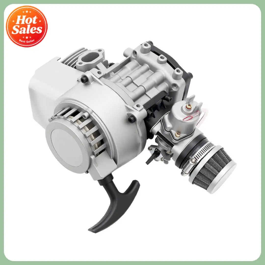 Motore per Mini Moto Bymaocar 49CC, Motore 49CC, Motore ATV 49CC, Motore a 2 Tempi Raffreddato ad Aria, in Lega di Alluminio e Ghisa, Durevole, 3HP, Alta Potenza per Dirt Bike, Pocket Bike, Scooter