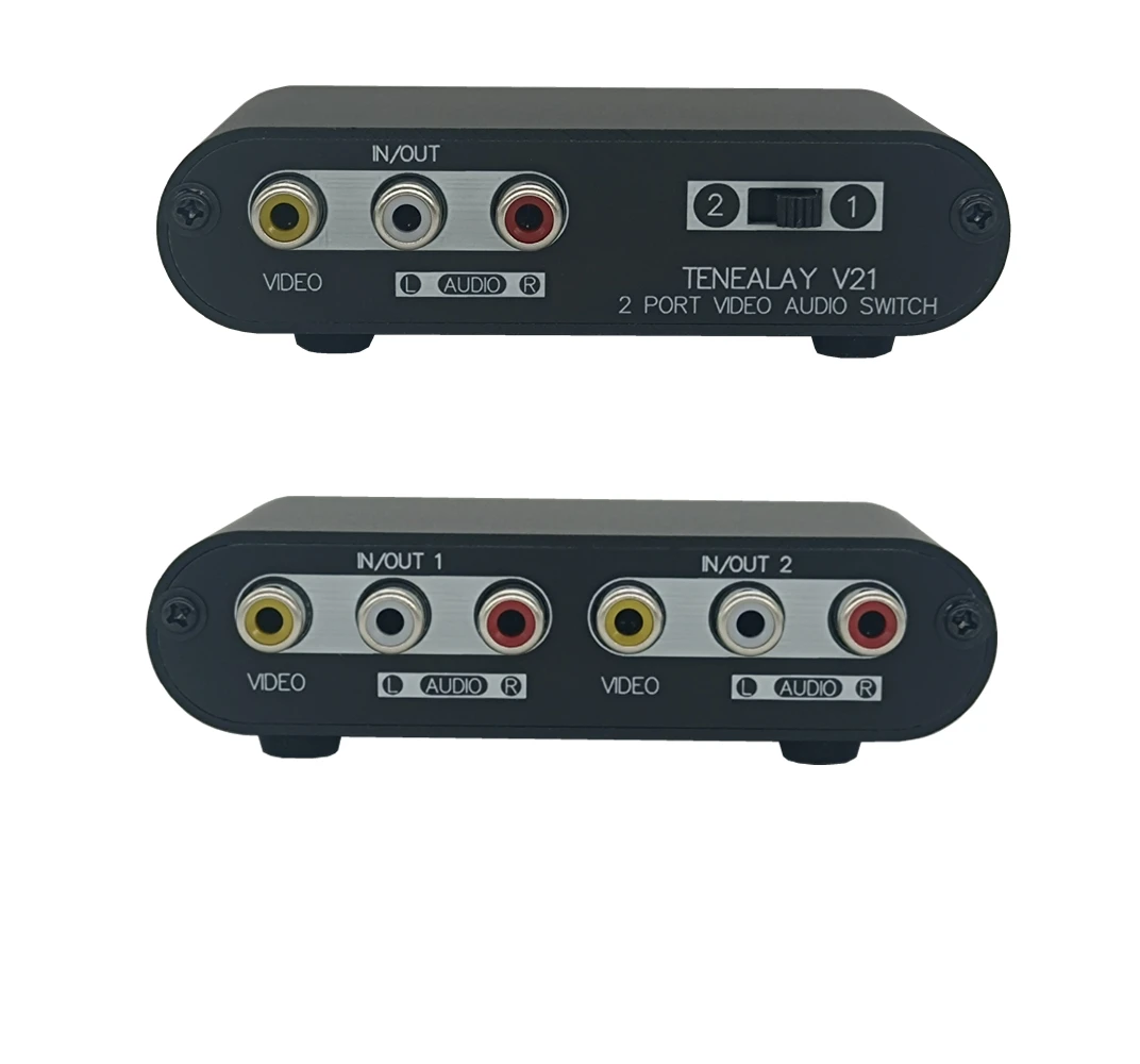 

2-Way AV Switch RCA Switcher Composite Video L/R Stereo Audio Selector Box for DVD STB Game Consoles 2 in 1 Out