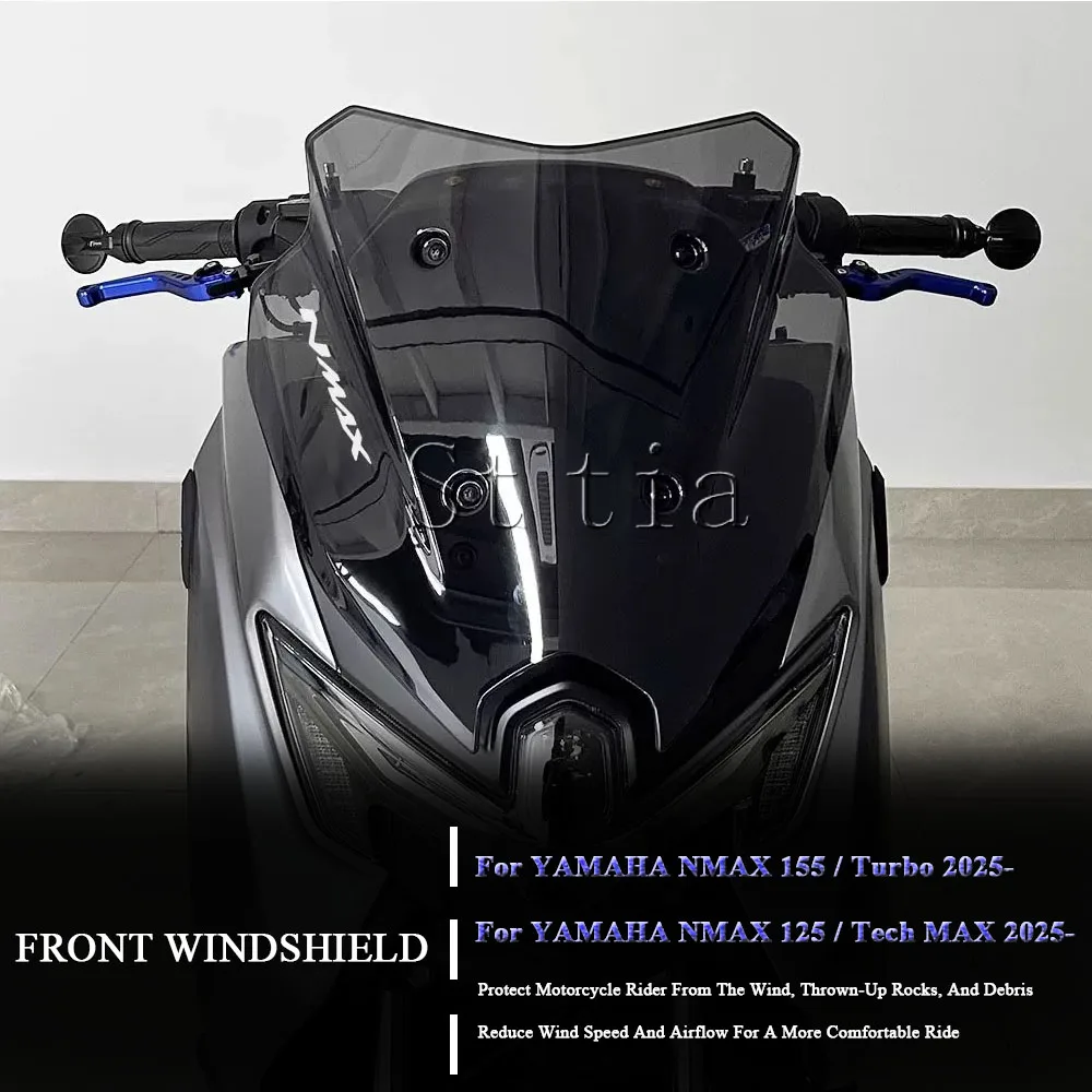 Fit For Yamaha NMAX125 NMAX155 Tech MAX 2025- Motorcycle Front Windshield Shield Deflector Windscreen Fairing Fly Screen
