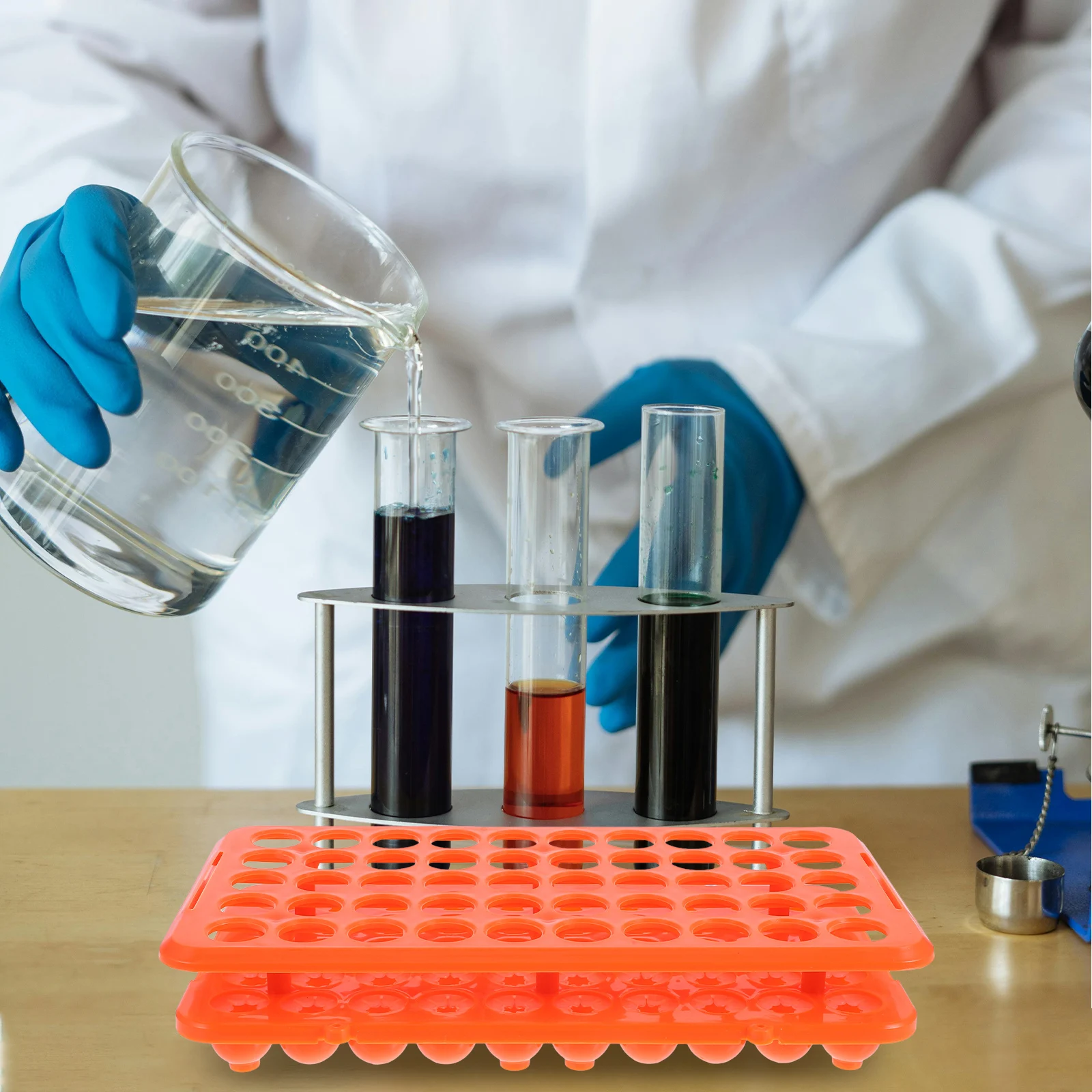 50 Hole Tube Rack ange 18mm Gasket Lab Reagent Rack Hospital Blood Sample Holder Plastic Test Tube Stand