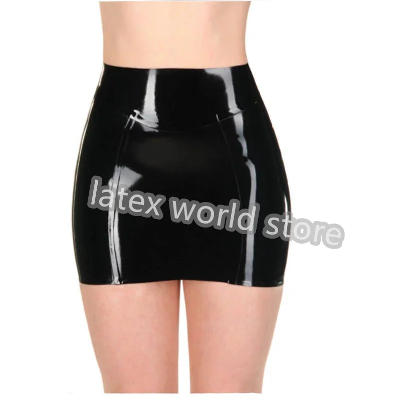 

Women Latex Mini Skirts Sexy Lingerie Black Rubber Dress Halloween Party Cosplay Costumes
