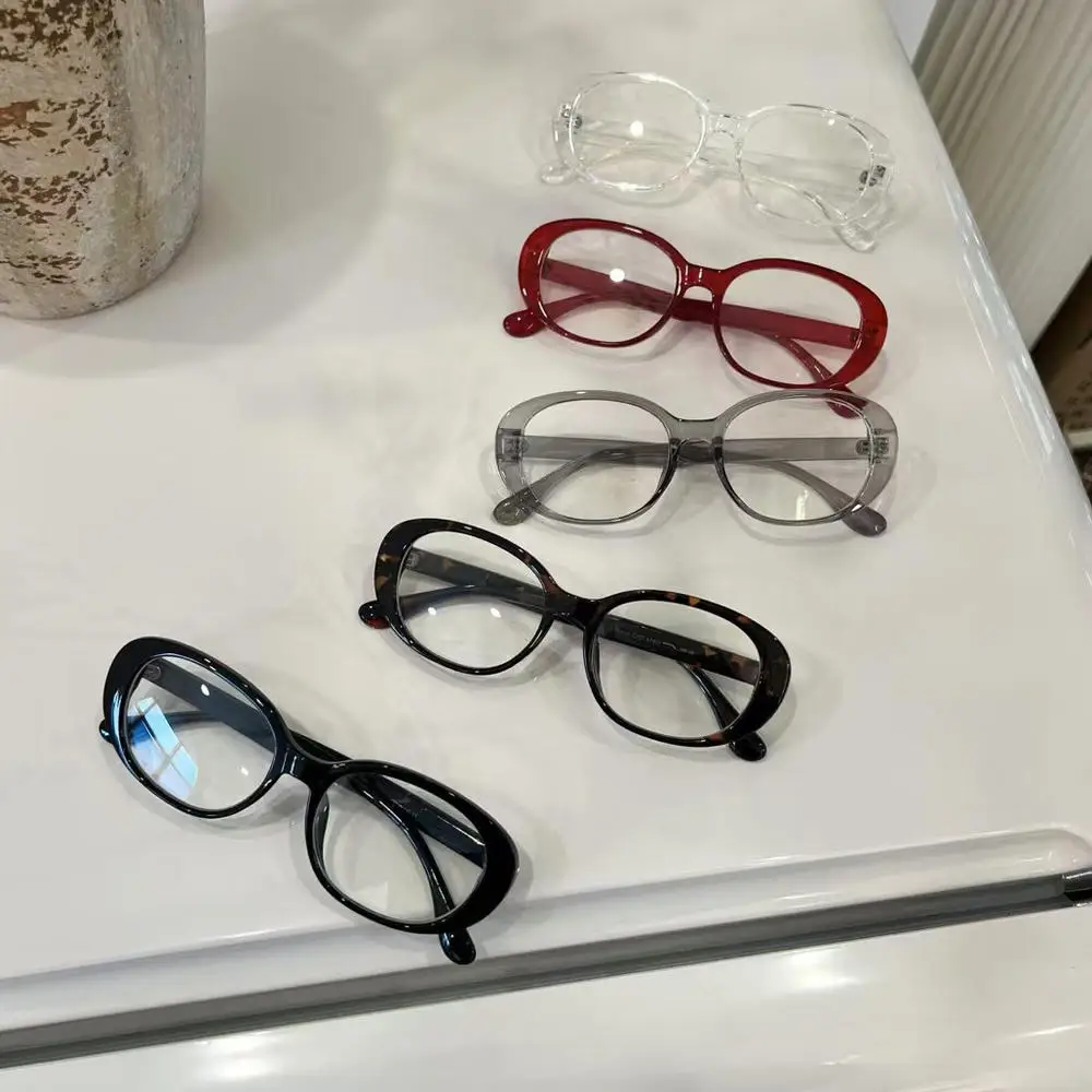 

Retro Oval Frame Anti Blue Light Glasses Women TR Ultra Light Korean Sunlasses Computer Light Blocking Plain Spectacles UV400