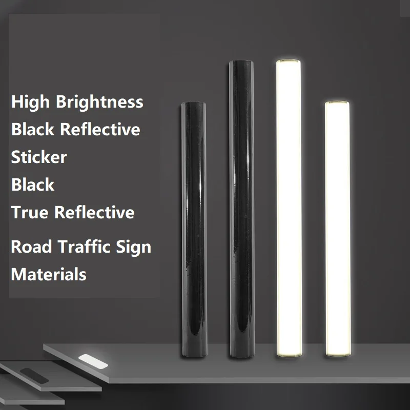 Smooth Black Reflective Sheeting Sticker High Light Reflector Film For Road Safety