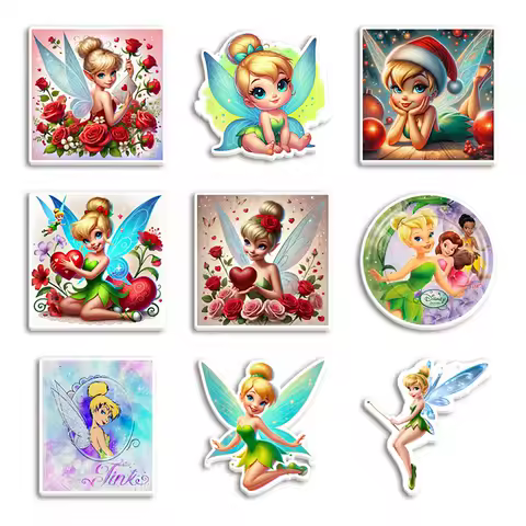 Tinker Bell Disney Princess Acrylic Resin Planar Flat Back 40mm for Phone Decorations Accessories 10pcs Per Lot