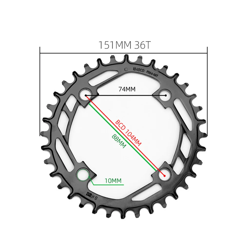 Bicycle Narrow Wide Chainring Steel  MTB Bike Sprocket Tooth Plate Crank 34/36/38T Bicycle Monoplato Cycling Chainring Plateau