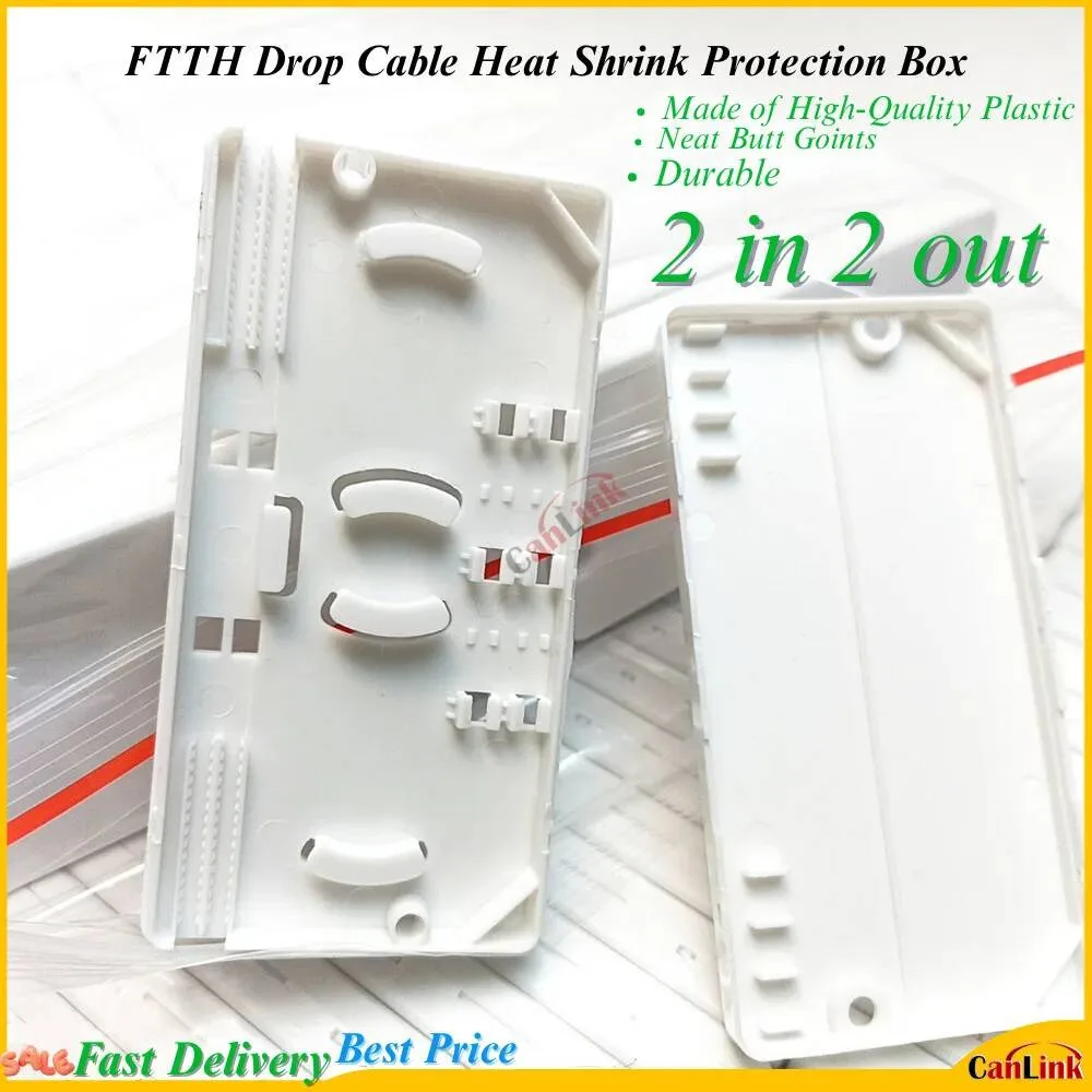 

2 Into 2 Out Optical Drop Cable Protection Box Fiber Optic Protection Box Heat Shrink Tubing To Protect Fiber Splice Tray 10pcs