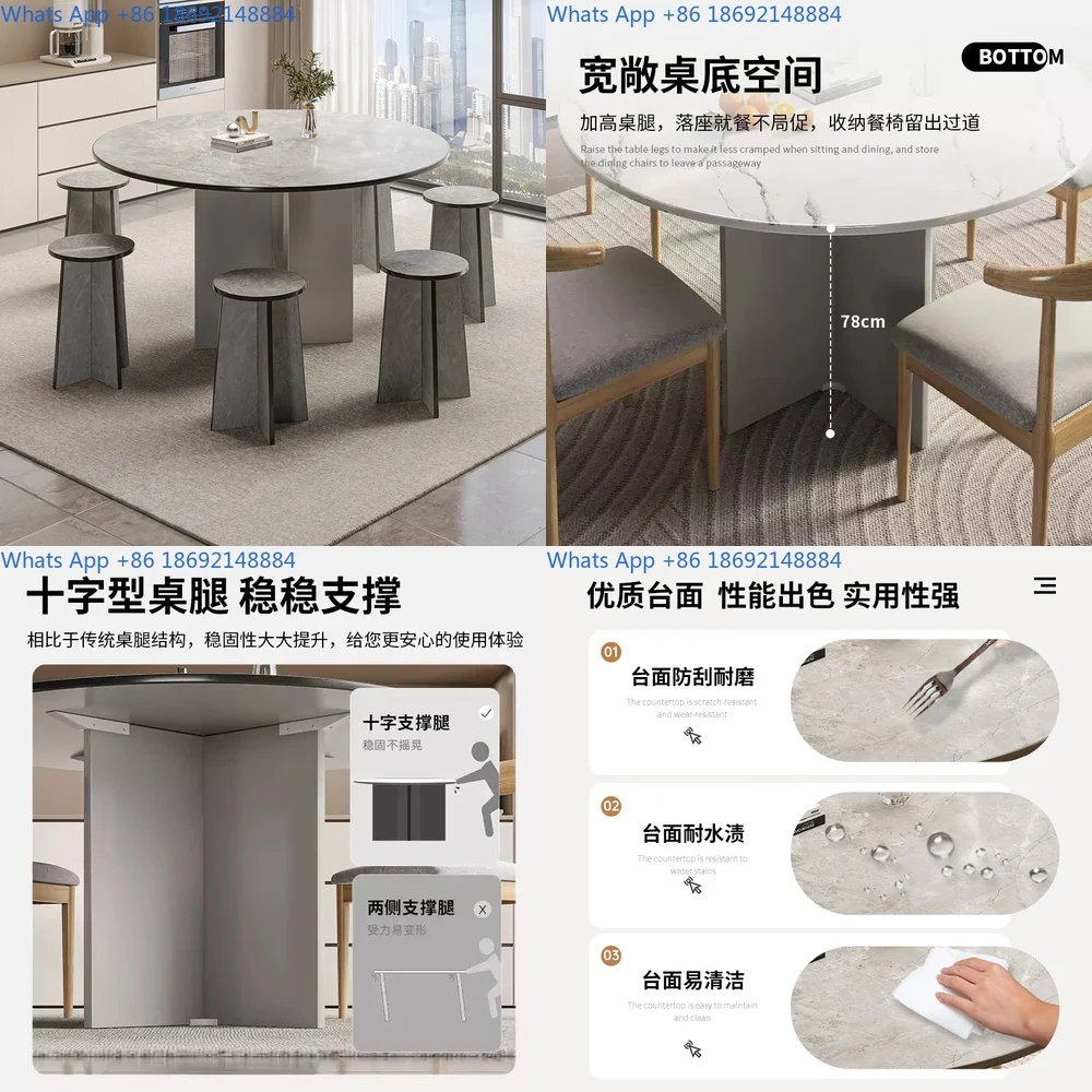 

Round Coffee Table for Living Room Small Space Home Use Luxury Style Multi Purpose Tea Table for Balcony Dining