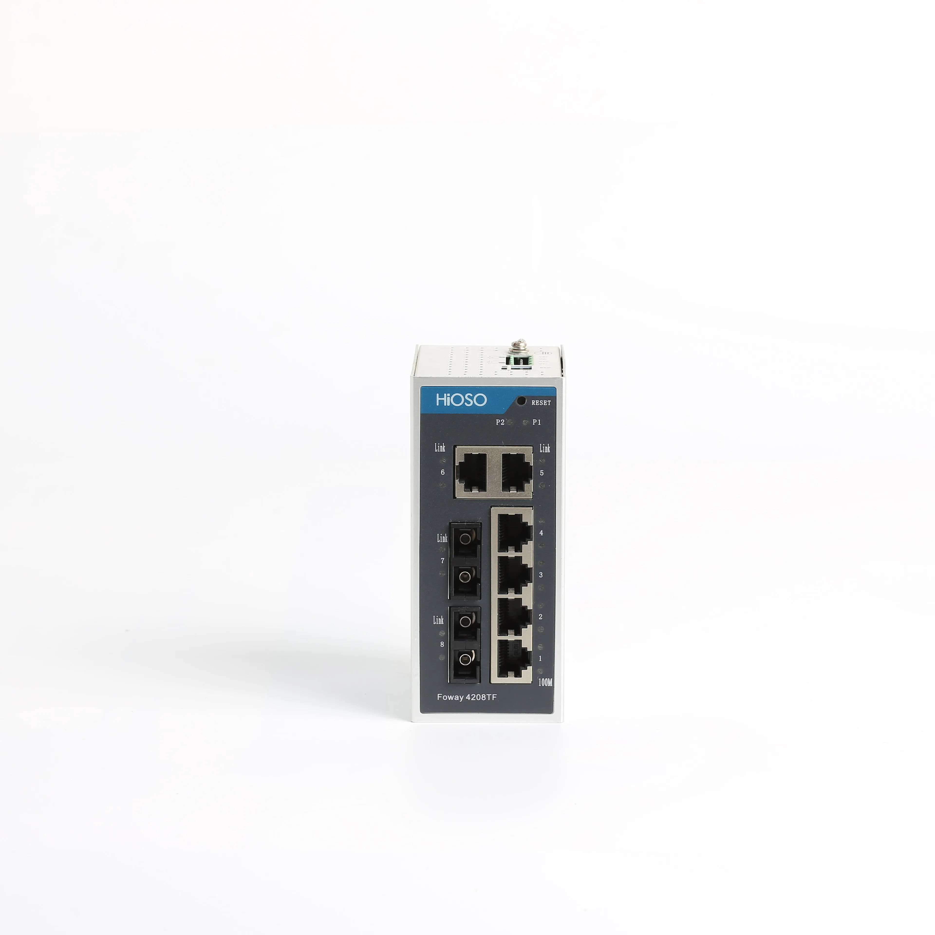 100M 8 Ports Terminal Block Din Rail Industrial Network Switch with SNMP & QoS Stackable for Outdoor Use
