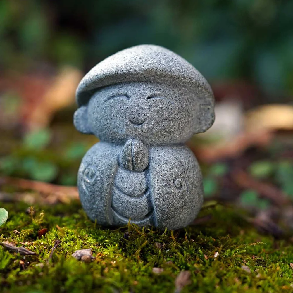 

Stone Maitreya Ksitigarbha Japanese Buddha Office Table Micro Scene Happy Statue