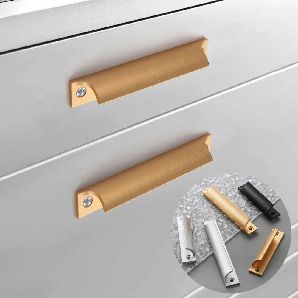 New Aluminum Alloy Door Handle 90/120mm Hardware Casement Window Handle Multifunctional Punching holes Exposed Handle Cabinet