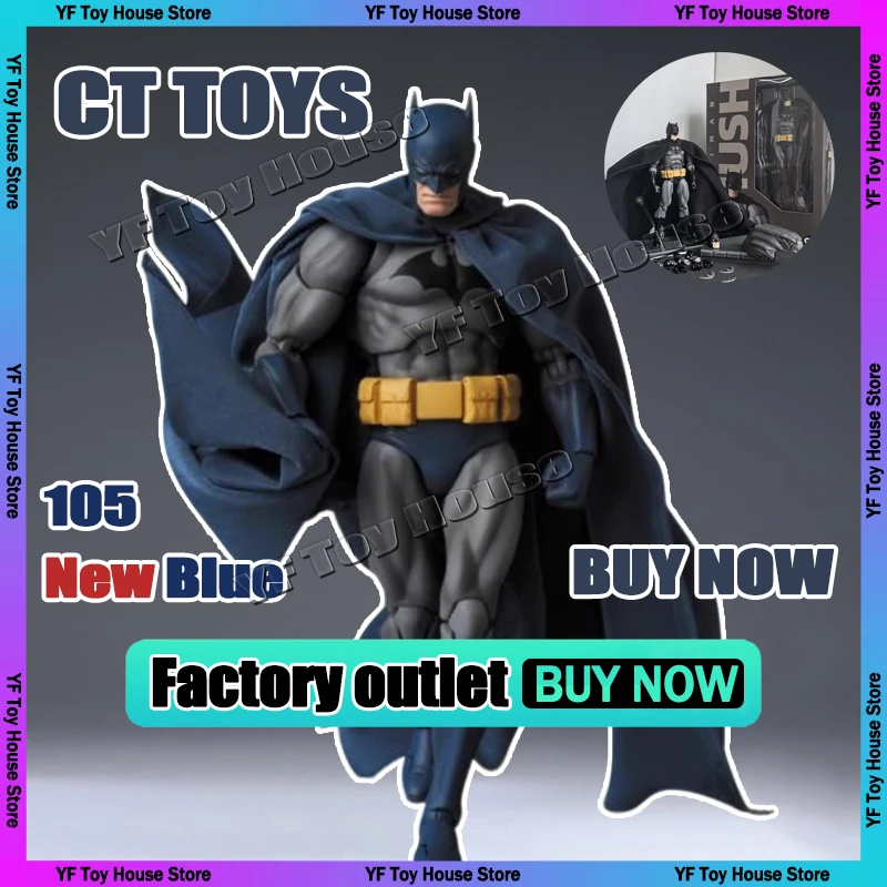

New CT Toys Batman Hush Blue Version Mafex 105 Black Version Dc Bat Man Anime Action Figure Figurine Model Statue Xmas Gift Toys