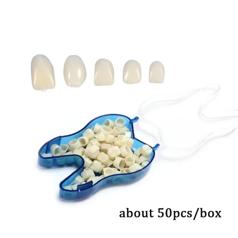 50/100pcs Resin Teeth Set Dental Temporary Crown Kit Teeth Whitening Veneers Materials Tooth Cosmetic Restoration Supplies