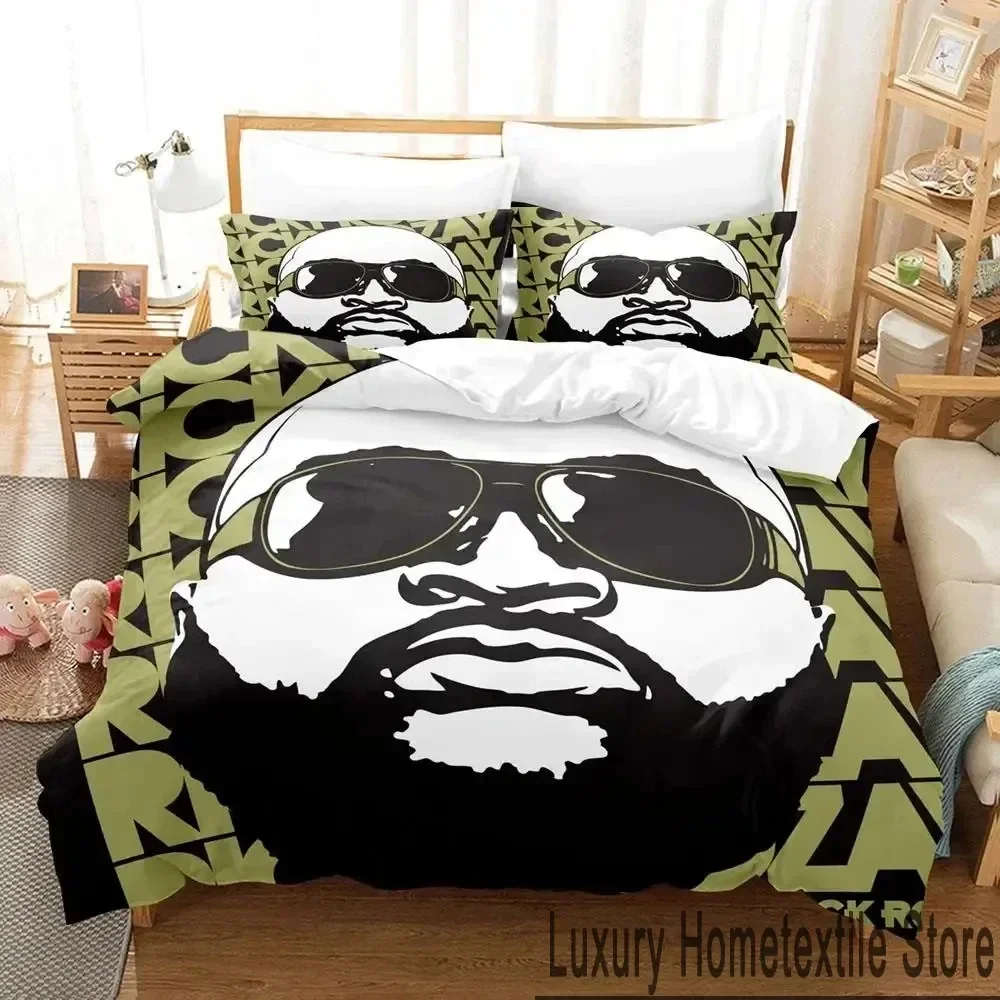 Exquisite 3D Print Rapper RICK ROSS Bedding Set Duvet Cover Bed Set Quilt Cover Pillowcase Comforter King Queen Size Boys Adult