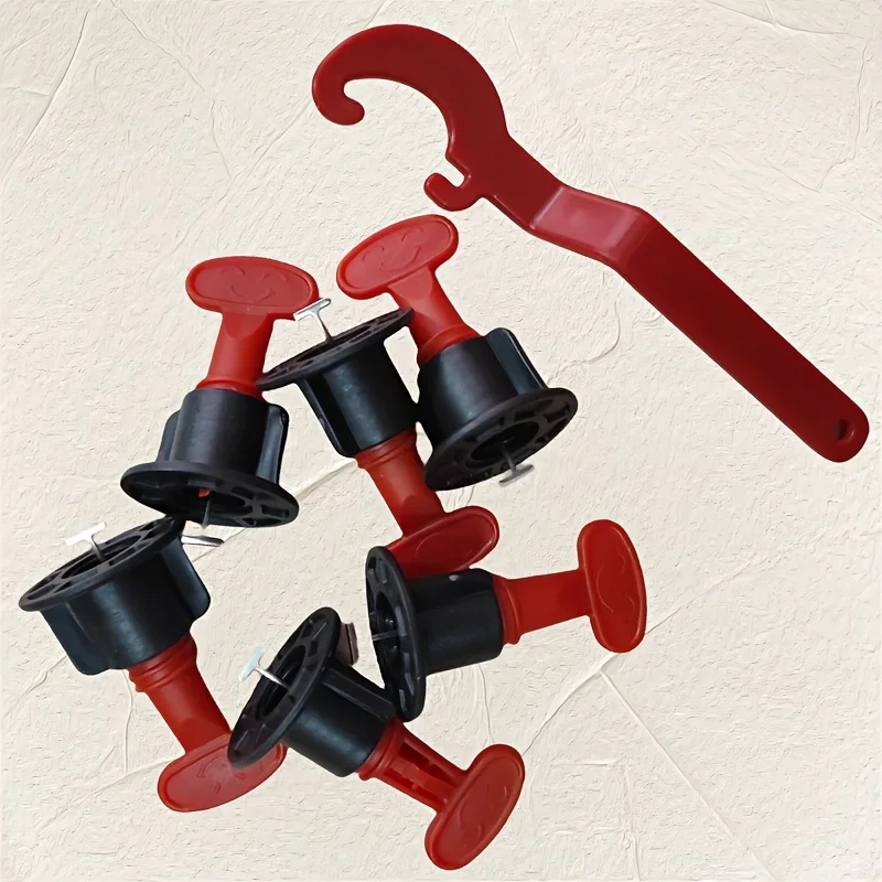 50 Sets of Reusable Tile Levelers with 1 Wrench, Leveling Machine Spacers, Wedge-Shaped Cross Tools, Positioning Pliers, Tile In