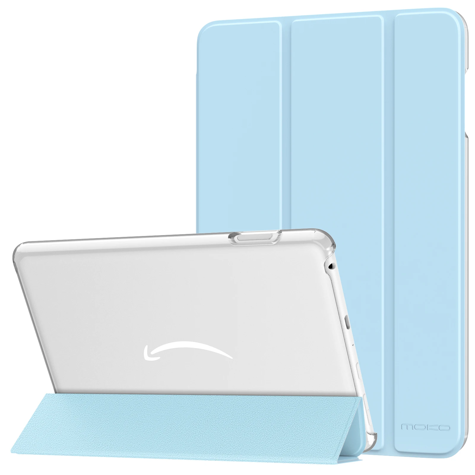 

Чехол MoKo для нового планшета Kindle Fire HD 8 и 8 Plus (12 поколения/10 поколения, 2022/2020 дюйма), чехол-подставка тройного сложения с полупрозрачным корпусом