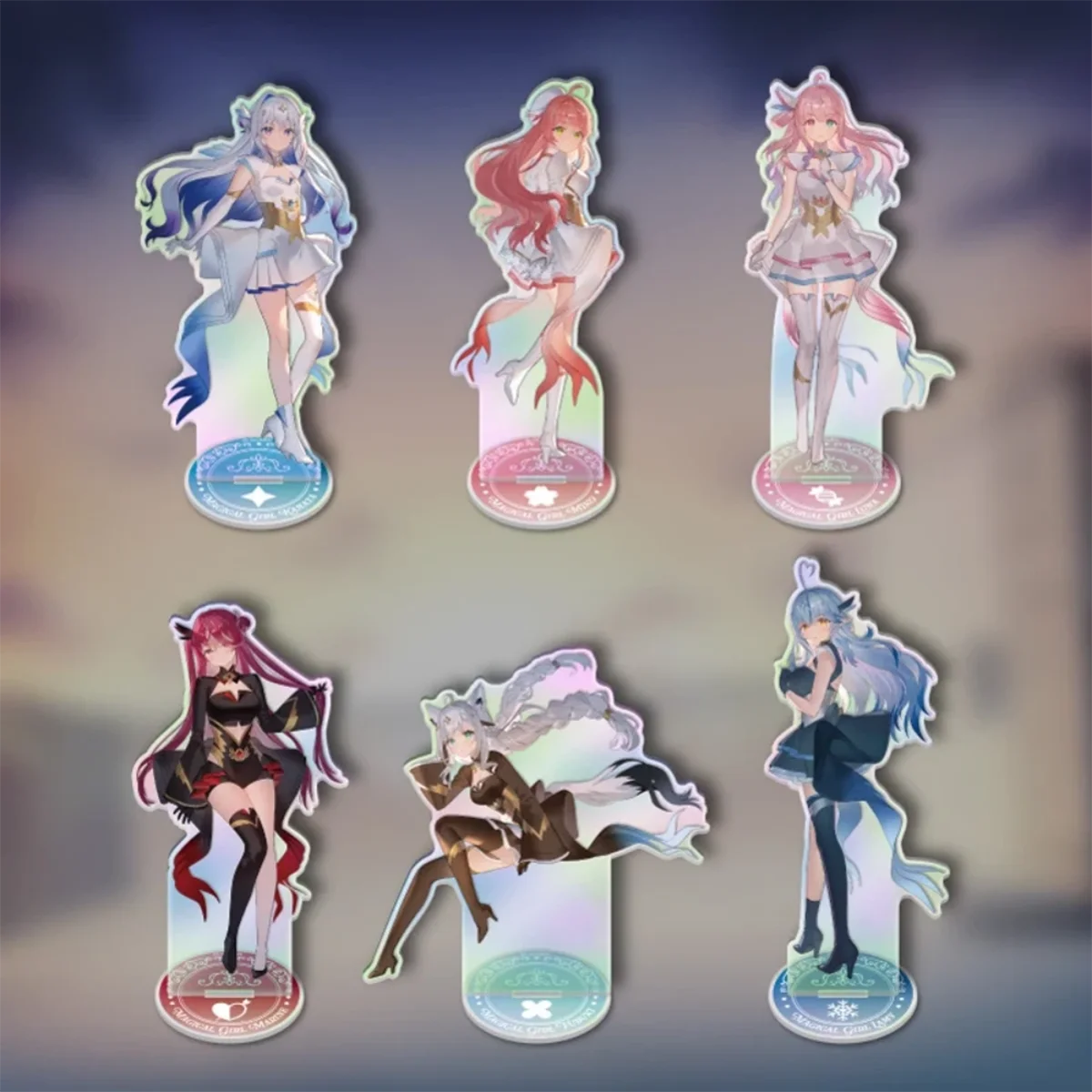 Anime Magical Girl Holowitches! 15Cm Acrylic Standee Set, Shirakami Fubuki, Halloween Gift, Desktop Collectible, Keychain