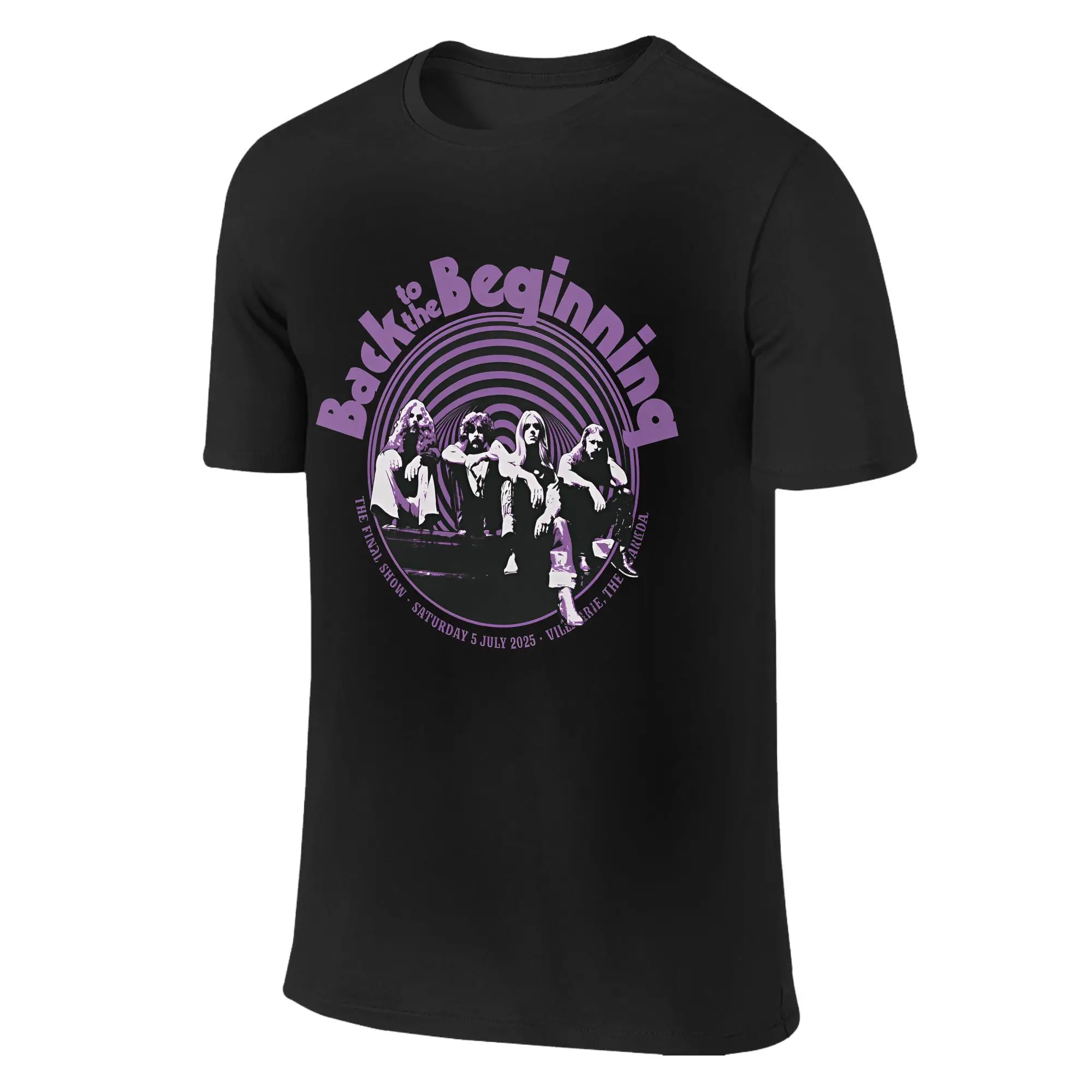 تي شيرت عتيق من Ozzys Osbornes العودة إلى البداية للرجال برقبة دائرية 100% قطن تي شيرت أسود السبت بأكمام قصيرة