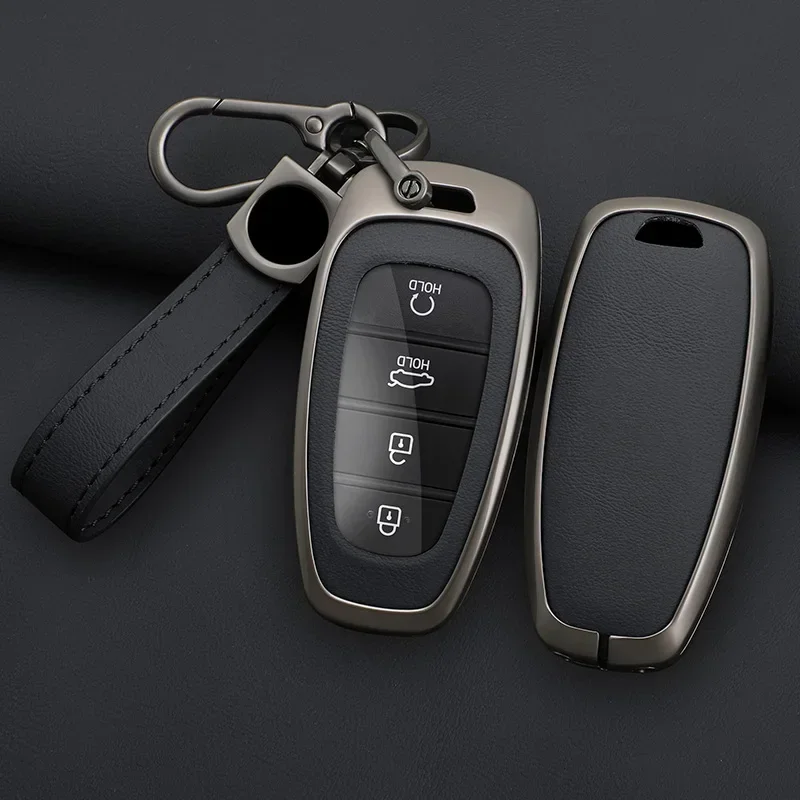 Aluminum Alloy Car Key Case Is Designed For The Modern Santa Fe Tuson 2022NEXO NX4 Antos Solaris Prime20214-a Luxury Key Case