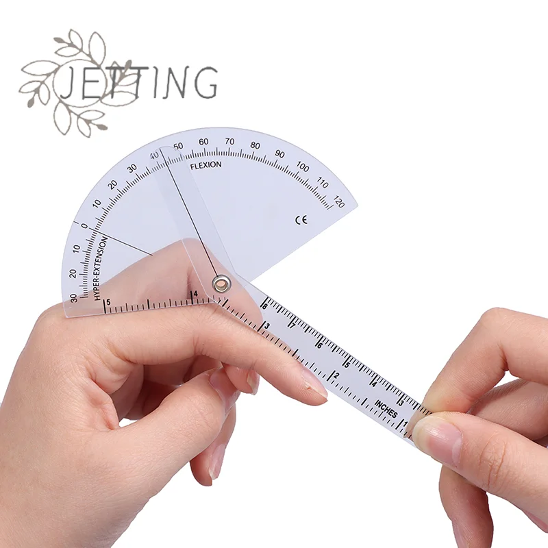 

(SMTGDP11) Новый недорогой оптовый медицинский гониометр для пальцев из ПВХ, пластиковый угломер, линейка для измерения угла 180 градусов, линейка для пальцев 13,5*5 см