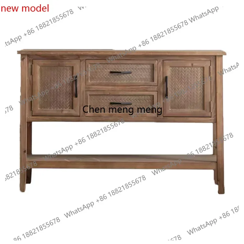 N138  Vintage entrance cabinet old wood color foyer small apartment living room home storage cabinet