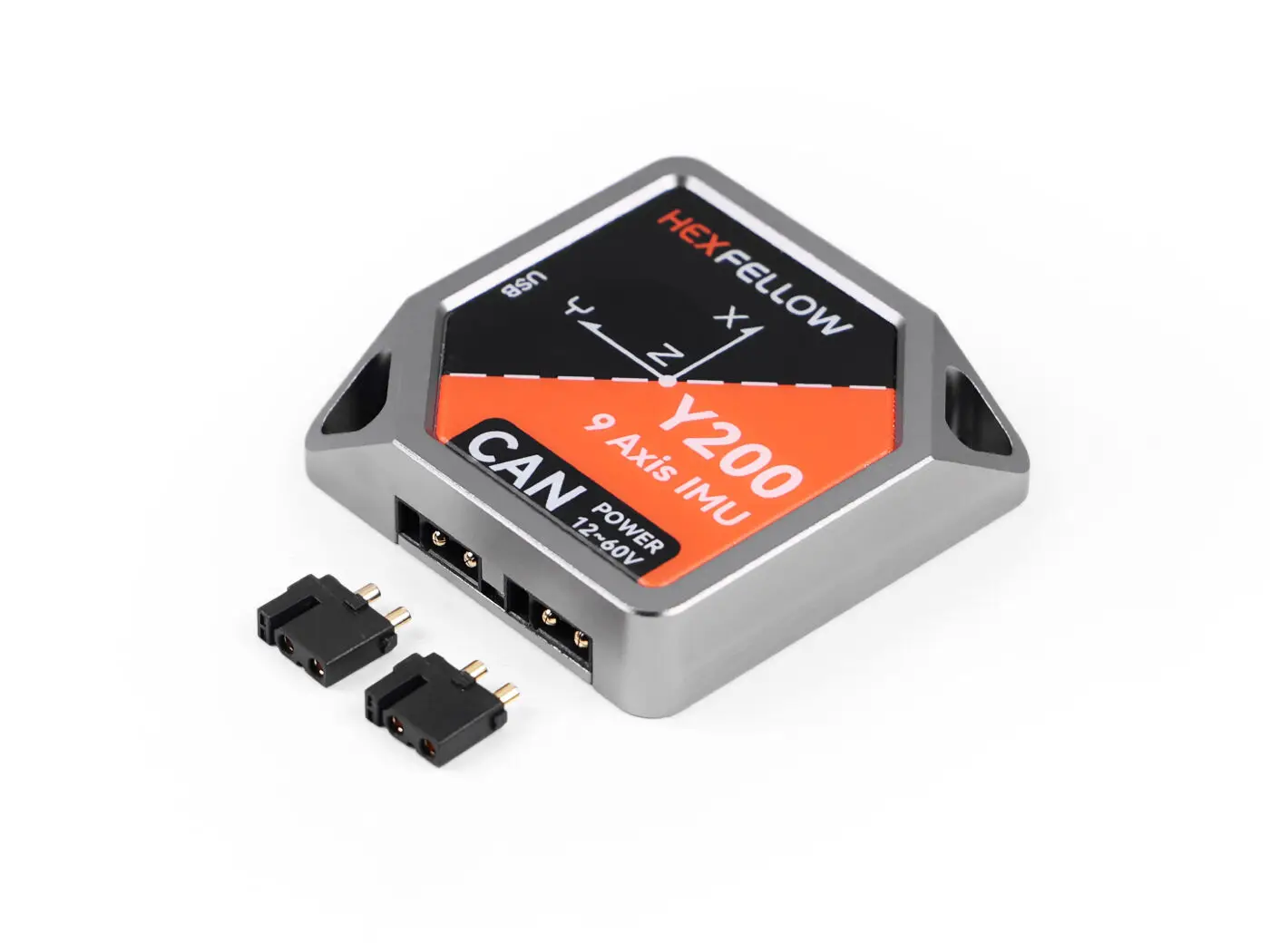 Hexfellow Y200 Giroscopio IMU de 9 ejes para robots robóticos, XT30 CAN, compatible con alimentación de 60 V