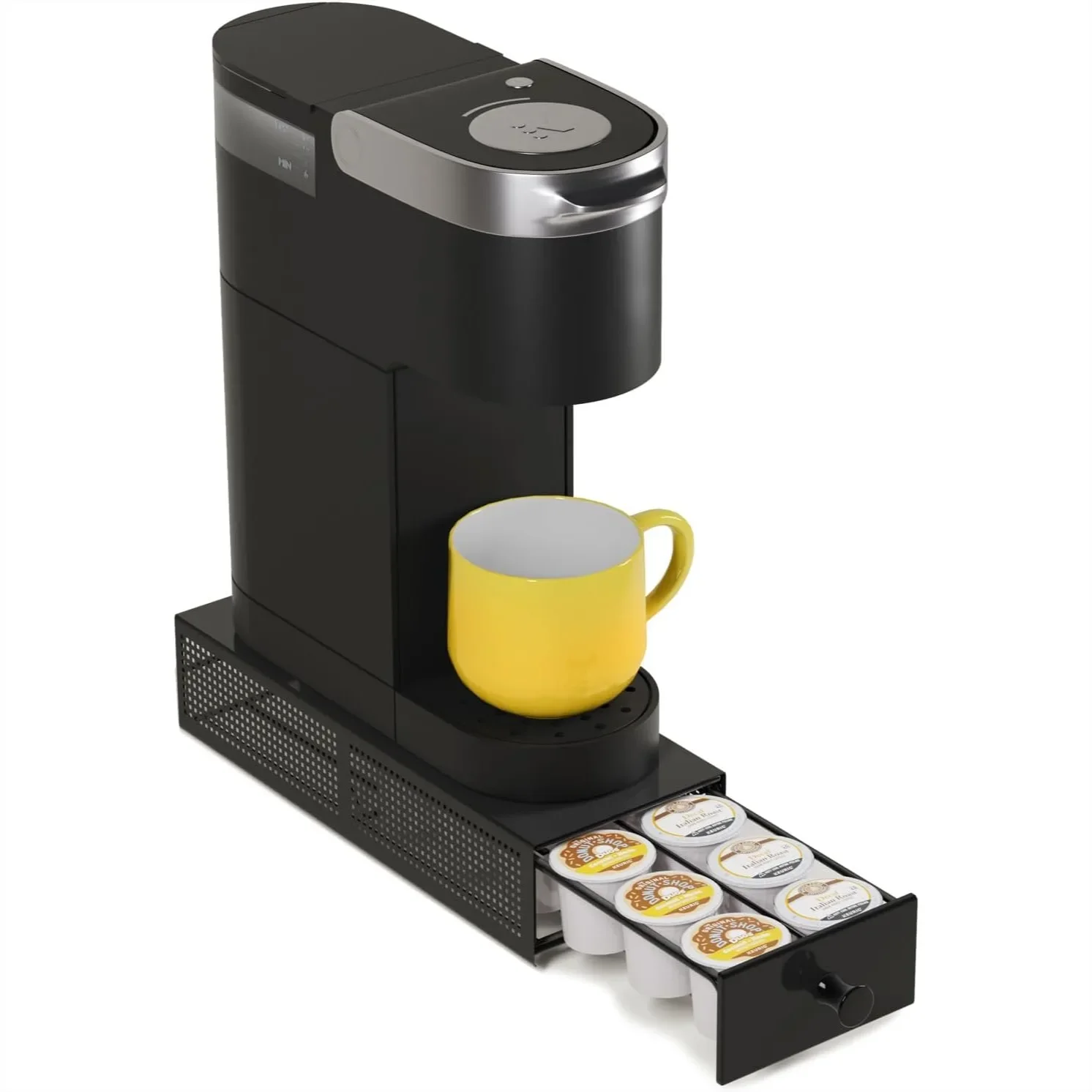 

K Cup Organizer Stand with Drawer, Holds 12 Pods for Keurig Coffee Maker, Space-Saving Countertop Rack