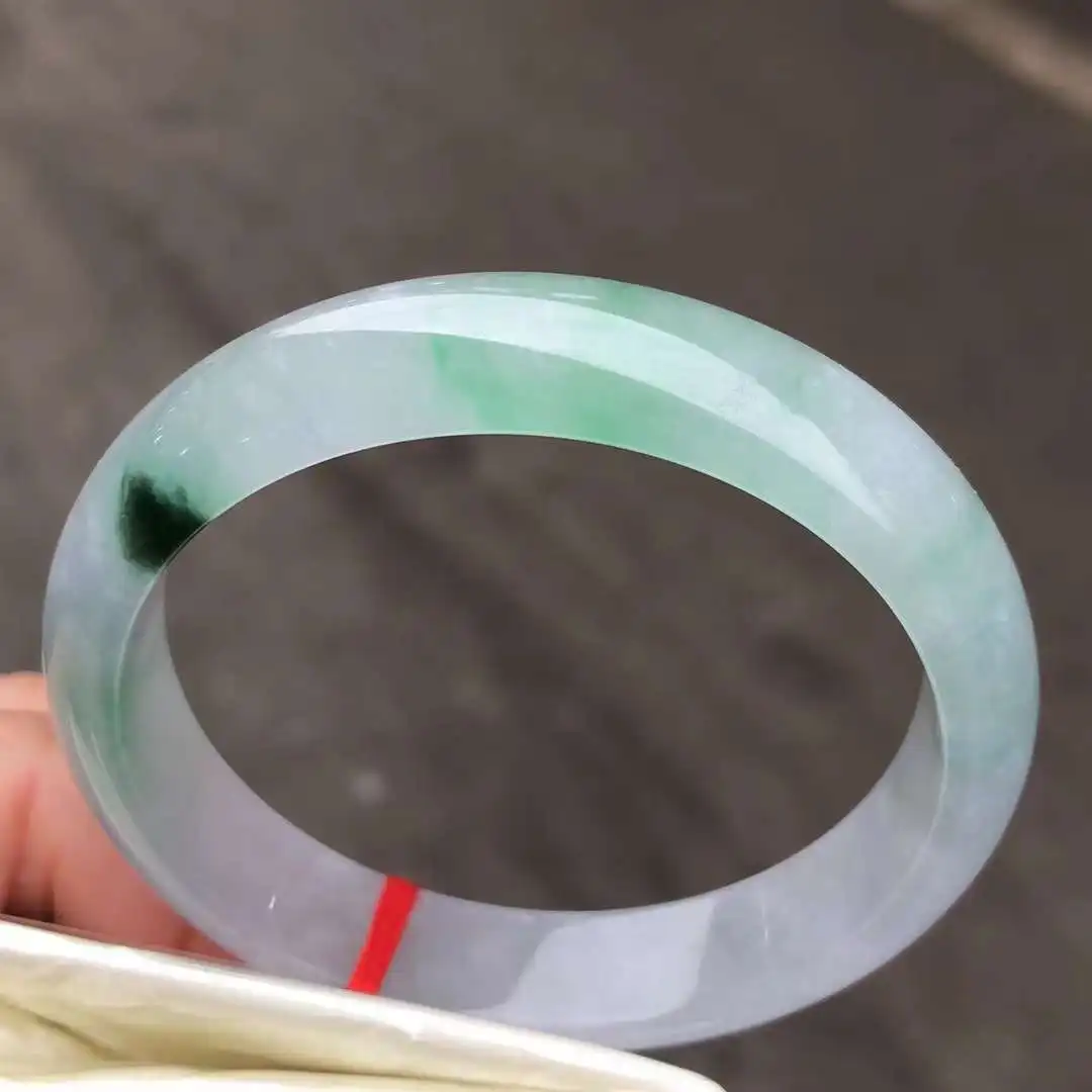 True Color High Ice Floating Blue Flower Jade Jadeite Bracelet Exquisite Noble Ladys Women Bangle Hadring Fine Jewelry