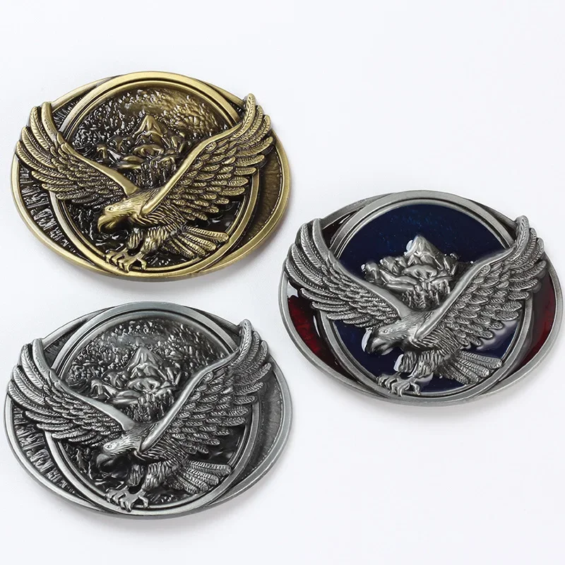 Bald Eagle Belt Buckle Handmade Homemade Belt Accessories Waistband DIY Western Cowboy Rock Style Smooth Components METAL 3D