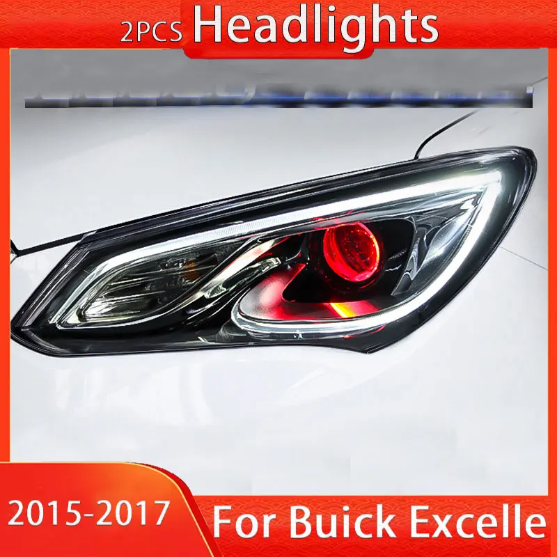 Car Headlights For Opel Buick Excelle LED Headlight 2015-2017 Headlights LED daytime running light Devil's Eye high-end xenon la