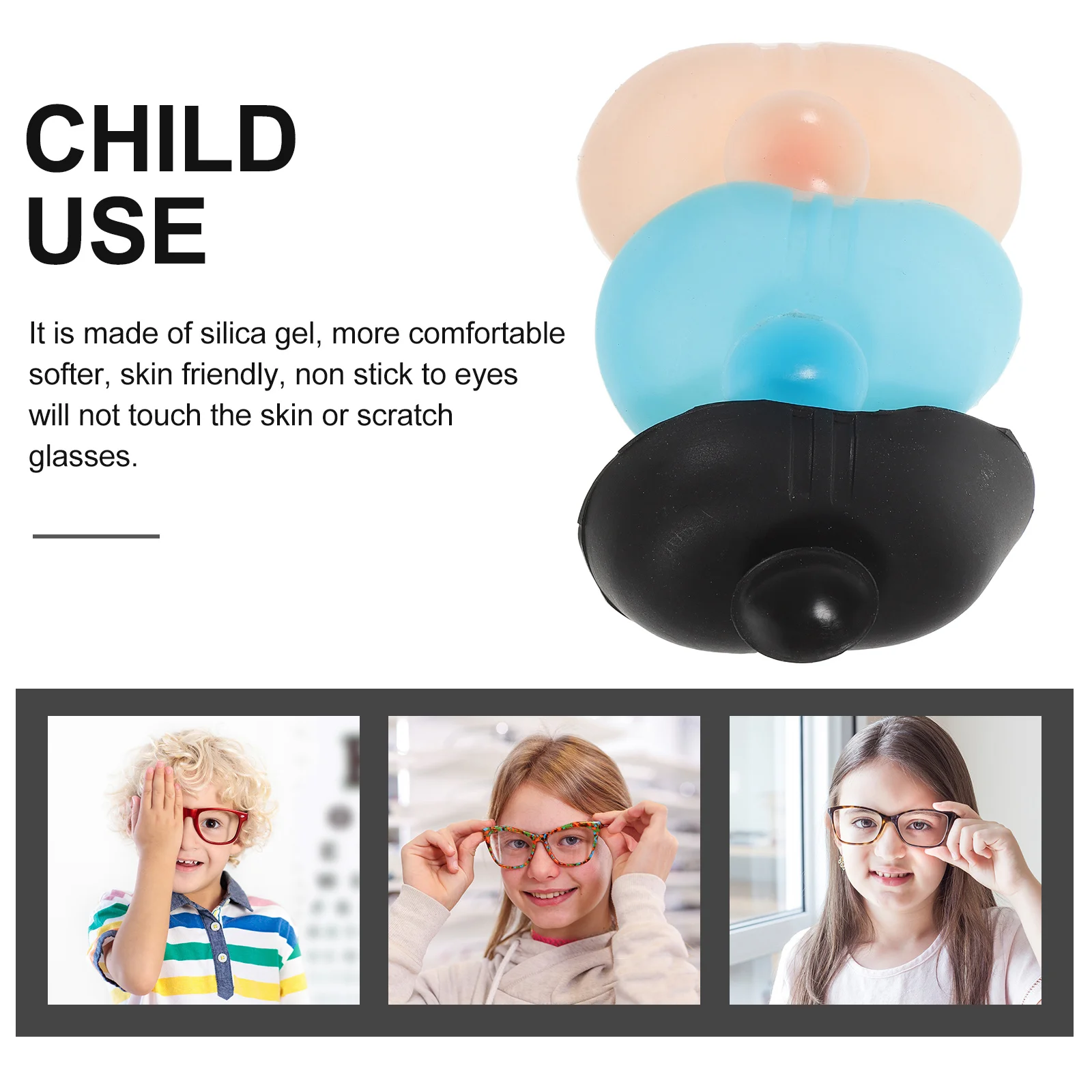 

3pcs Silicone Eye Patches Reusable Soft For Adults After Surgery Protection Portable Pediatric Amblyopia Lazy Eye Shield