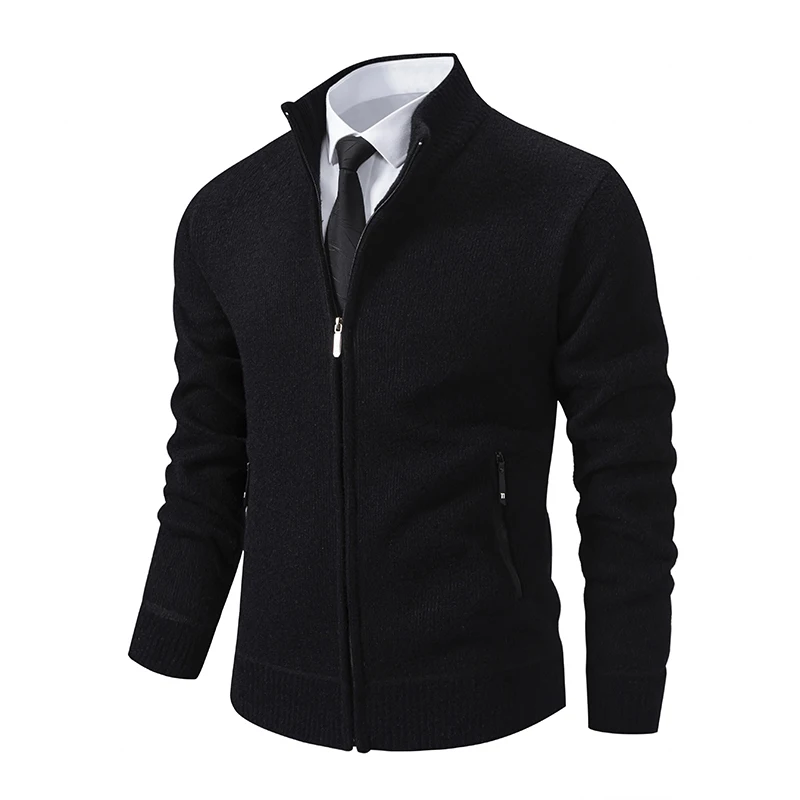 Men\'s Knitted Cardigan Jacket Vintage Winter Sweater Coat Casual Turndown Collar Fleece Jackets Fashion Mens Autumn Outwear