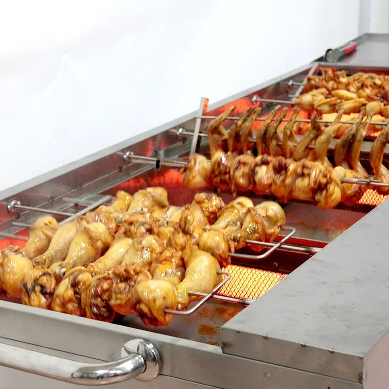 

Hand-push small Middle East barbecue vertical Turkey rotisserie machine commercial automatic rotary chicken oven