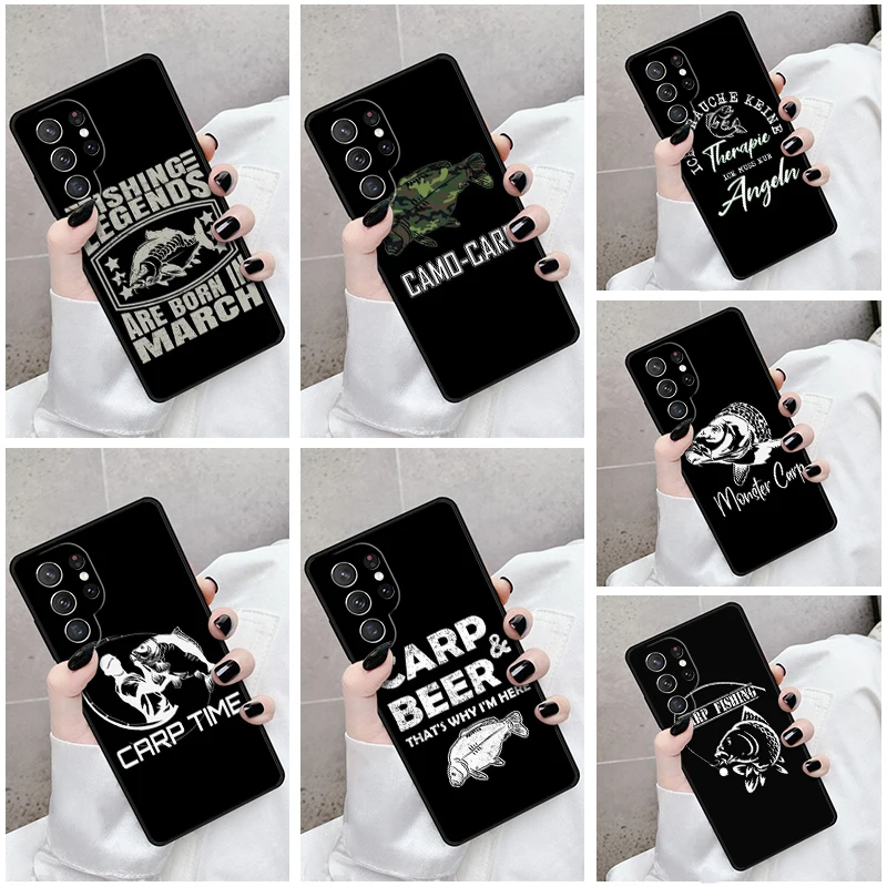 Phone Case For Samsung Galaxy S24 S23 S21fe S22 Ultra Plus Note 10 20 S8 S9 S10 Cover Carp Fishing