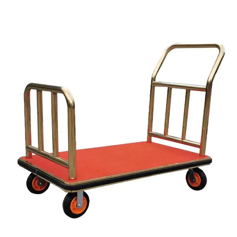 Hotel luggage cart, luggage cart, titanium stainless steel cart, concierge lobby, wedding dress trailer, silent wheel welcome