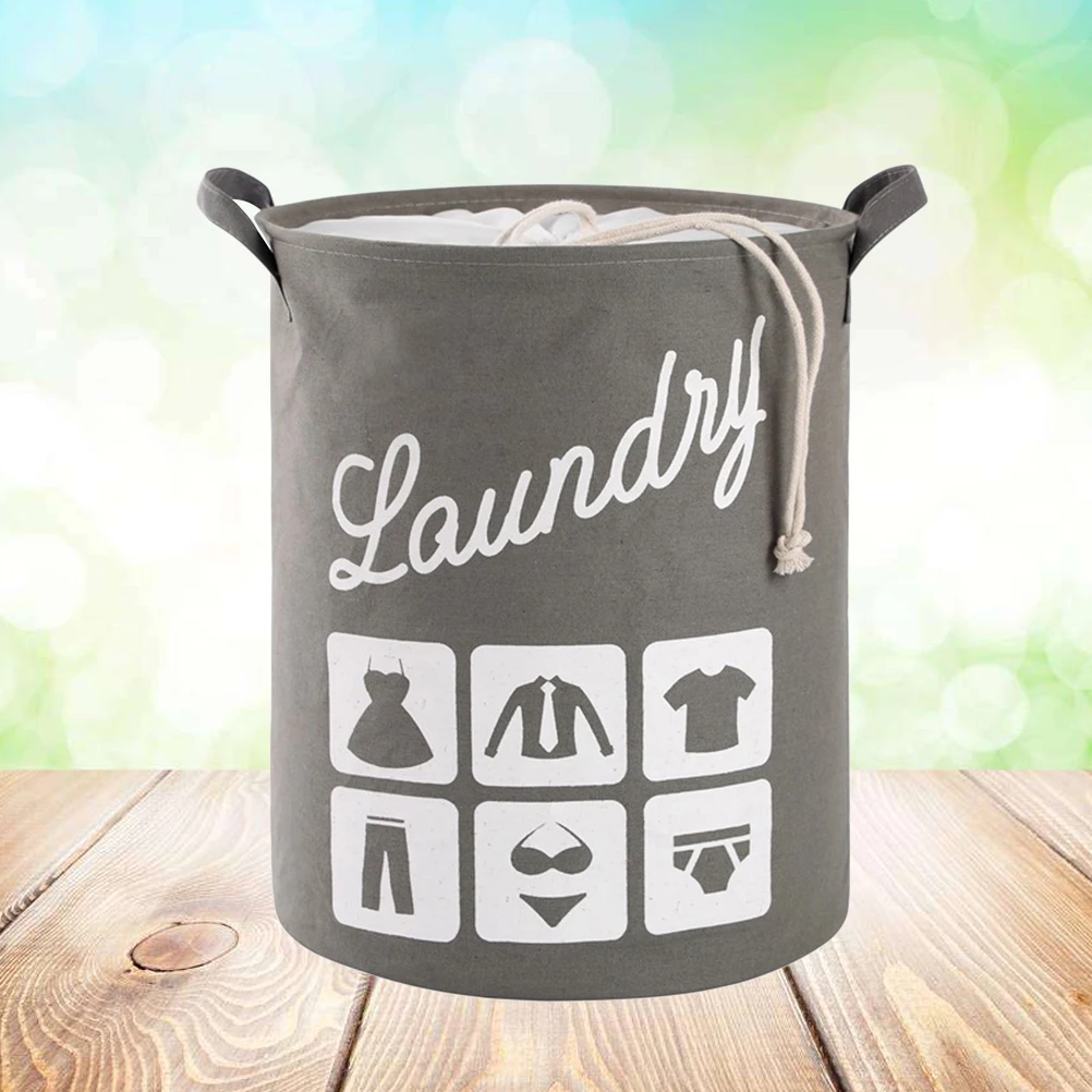 

Laundry Hamper Cotton Linen Sundries Storage Basket Foldable Portable Large Capacity Dual Handle Dirty Clothes Storage Organizer