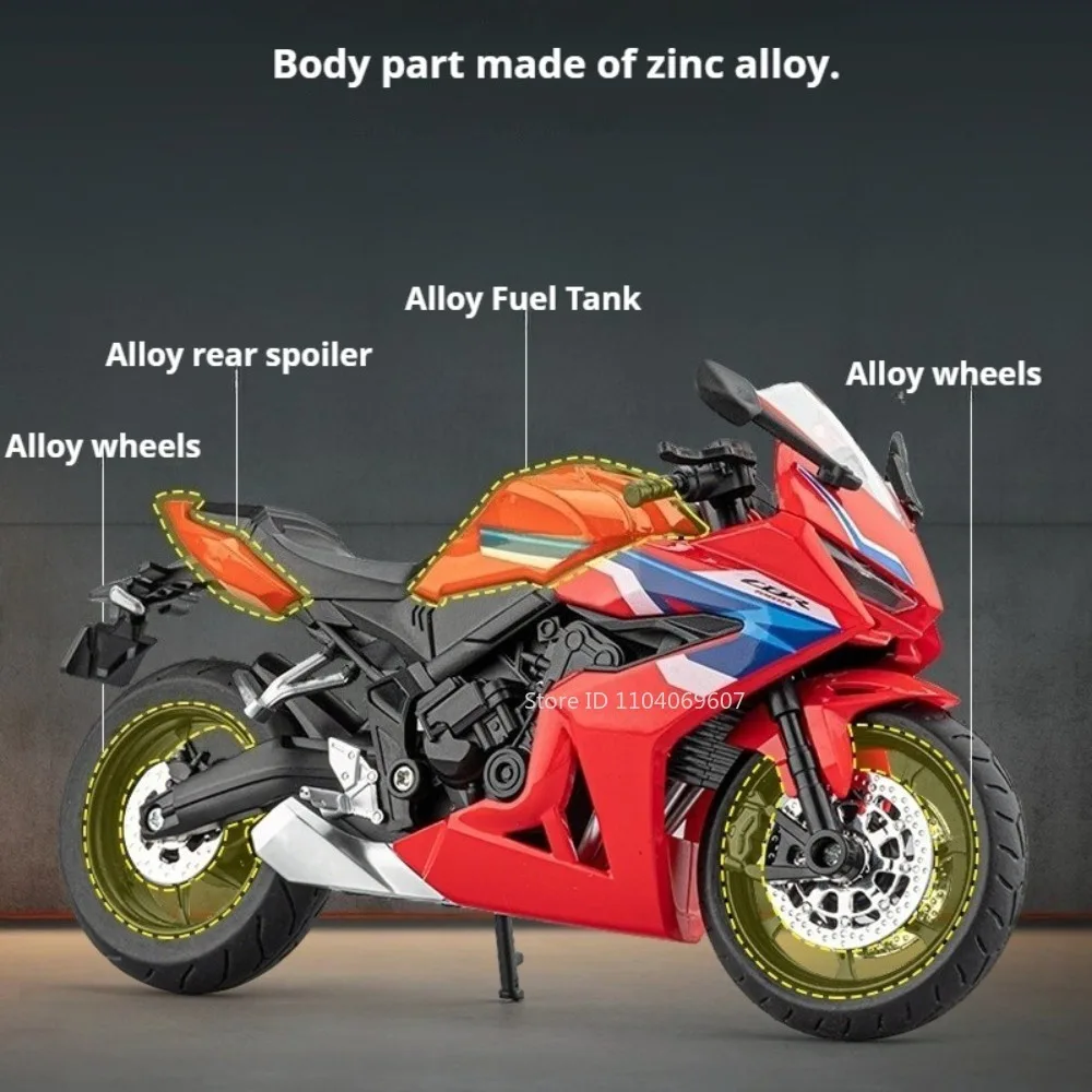 1:12 Honda CBR650R CBF400 Model Motorcycle Toys Alloy Diecast Shock Absorption Front Wheel Steering Collection Motorbike Models