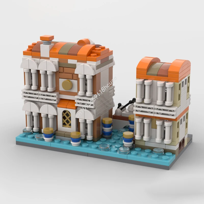 472 Uds. MOC Mini casas venecianas bloques de construcción Navidad manos en la familia Kit de montaje inspira la creatividad compartida y el regalo divertido